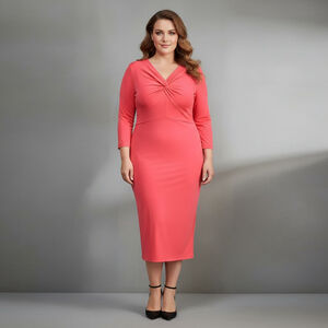 Lane Bryant Pink Ribbed Knit Bodycon Midi Dress Size 18/20 NWT